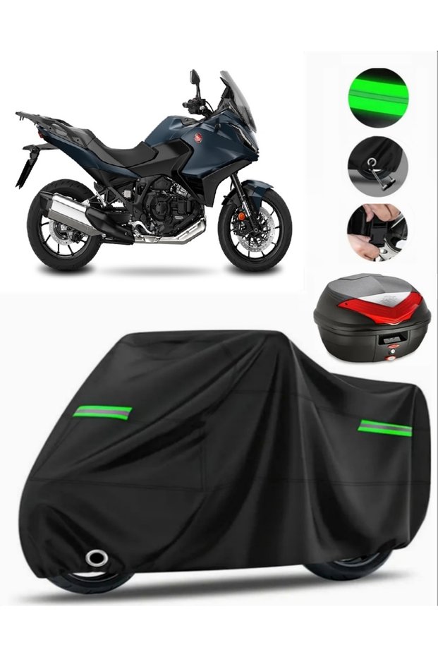 Honda Nt 1100 Rear Bag Compatible Motorcycle Tarpaulin Premium (Lock Compatible)-Black