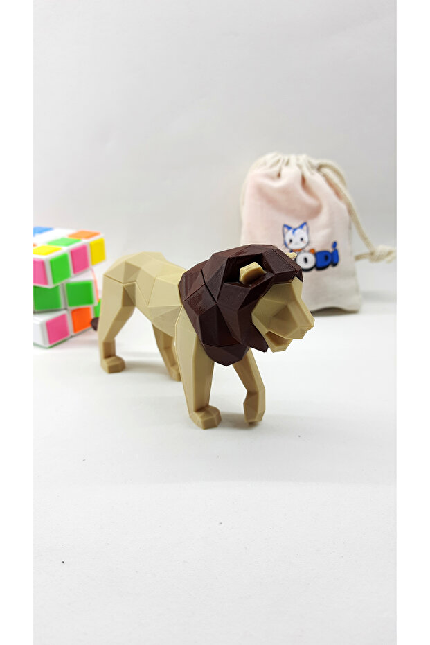 3D Lion Puzzle - Magnet Puzzle (Brown)