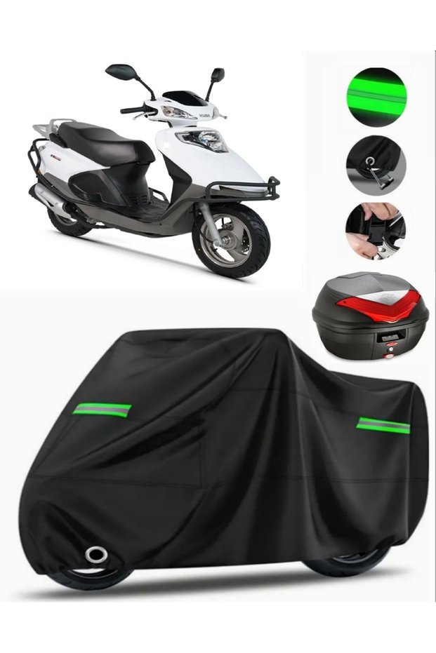 Kuba Vn50 Pro Rear Bag Compatible Motorcycle Tarpaulin Premium (Lock Compatible)-Black