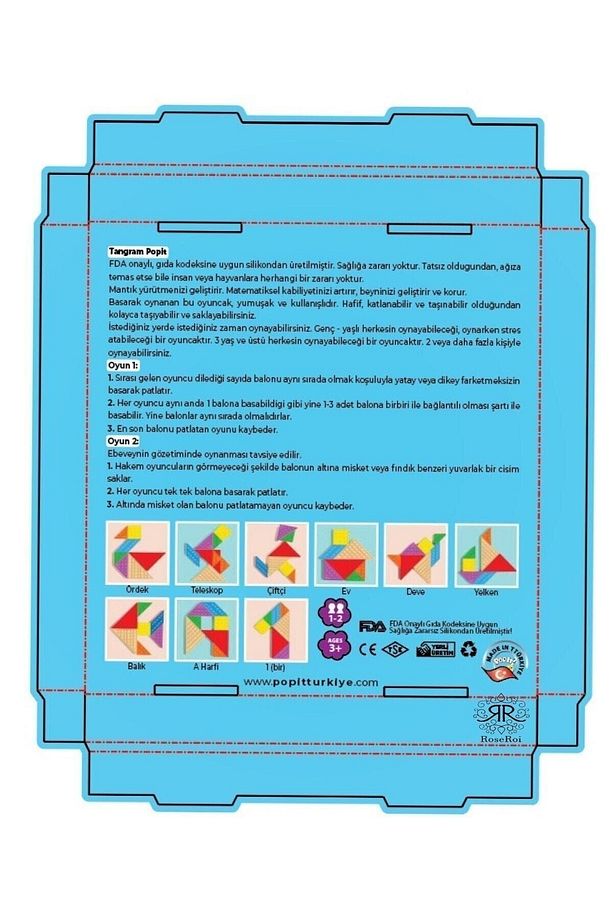 Pop It Push Bubble Fidget Tangram Puzzle Yapboz Popit Zihinsel Gelişim Eğitici Oyuncak - 8