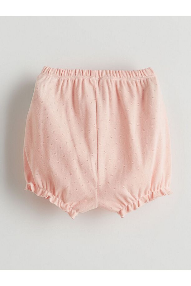 LCW baby Çiçekli Pamuklu Kız Bebek Çıtçıtlı Body ve Şort 2'li Takım - 3