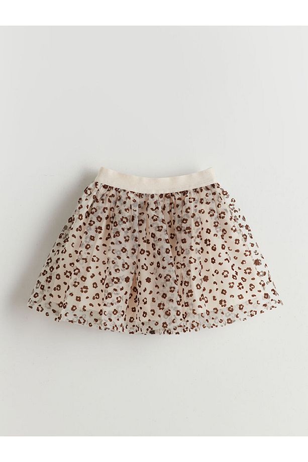 LCW Kids Ekru Leoparlı Kız Çocuk Bluz ve Etek 2'li - 4