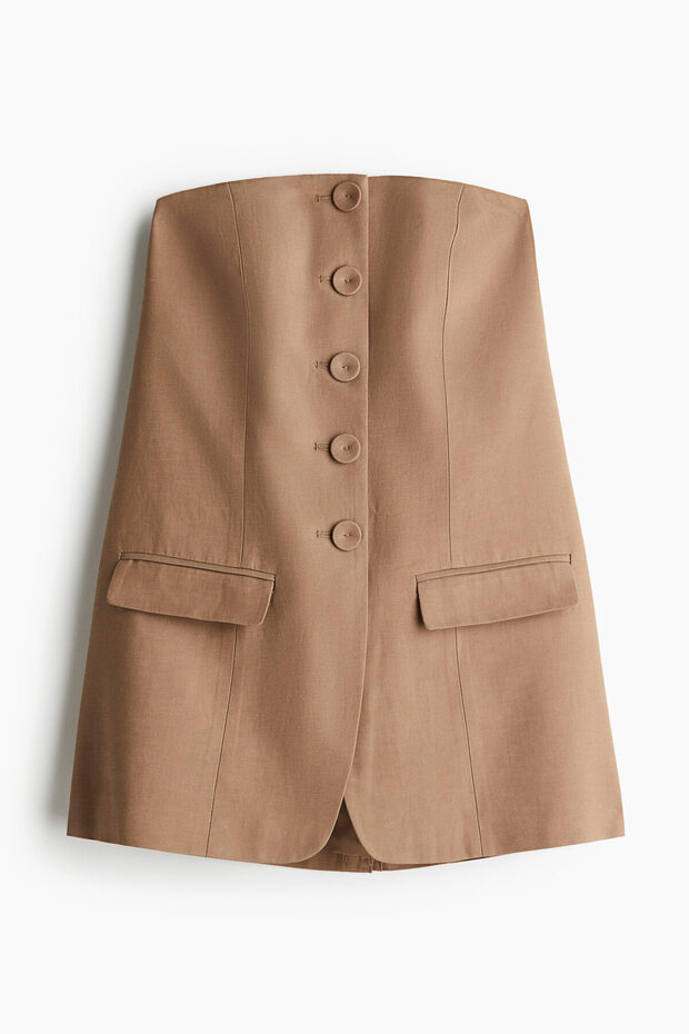 Önü Düğmeli Bandeau Üst - 2