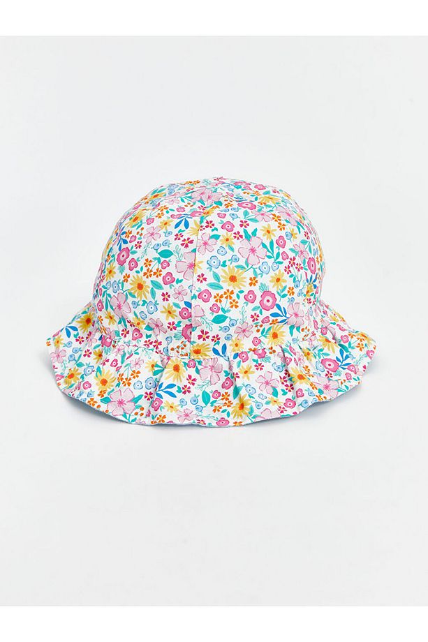 LCW baby Çiçek Baskılı Kız Bebek Bucket Şapka - 1