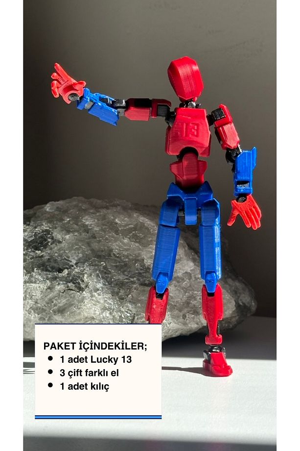 13 Oynar Eklemli Robot Figür Oyuncak - Çift Renk Dummy - 1