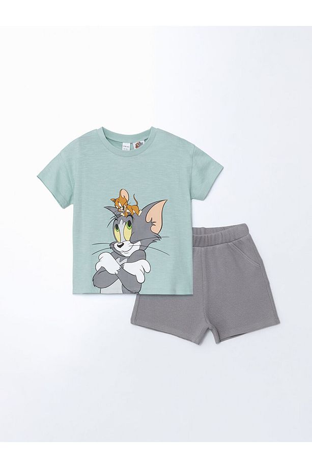 Yeni Sezon Tom ve Jerry Baskili Erkek Bebek Tisort ve Sort 2'li - S5EU27Z1 - 1