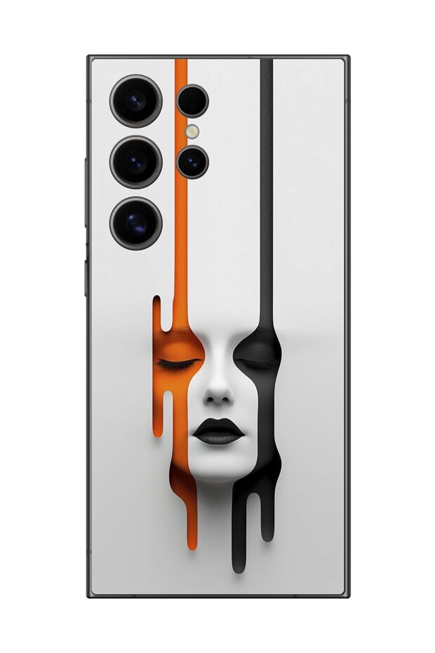Samsung Galaxy S24 Ultra Compatible Transparent Case with Aesthetic Face Design