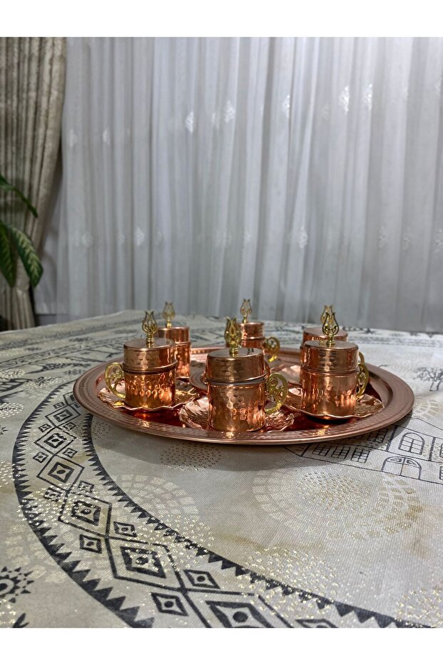 Sebe HOME طقم أكواب نحاسي مكون من 6 قطع مطروق يدويًا