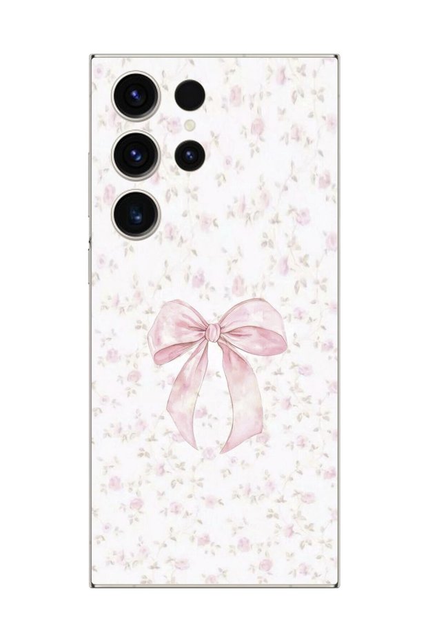 Samsung Galaxy S23 Ultra Compatible Transparent Case with Ribbon 2 Design