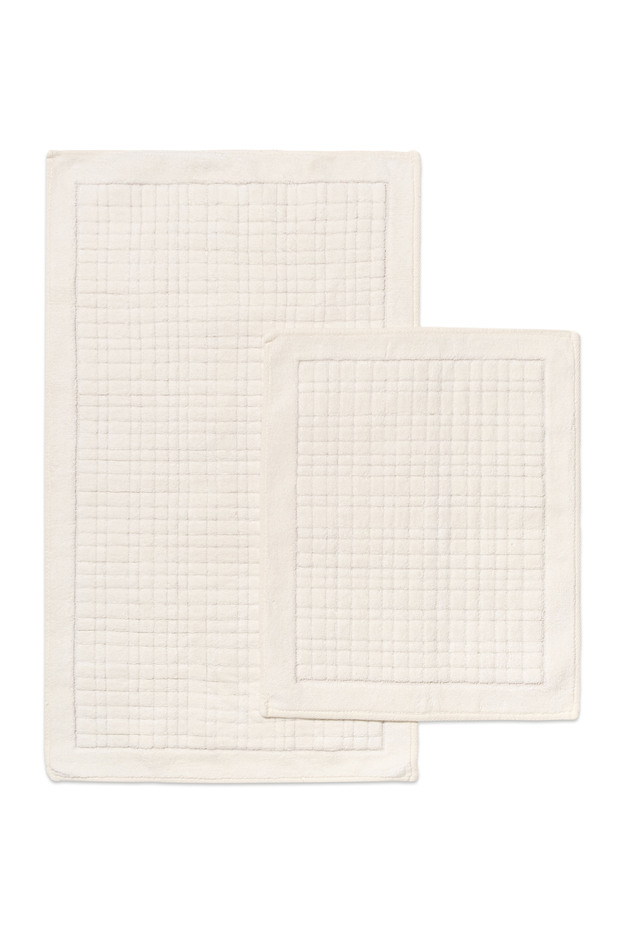 Ekose Desenli 2'li Banyo Paspas Seti - %100 Pamuk - 1