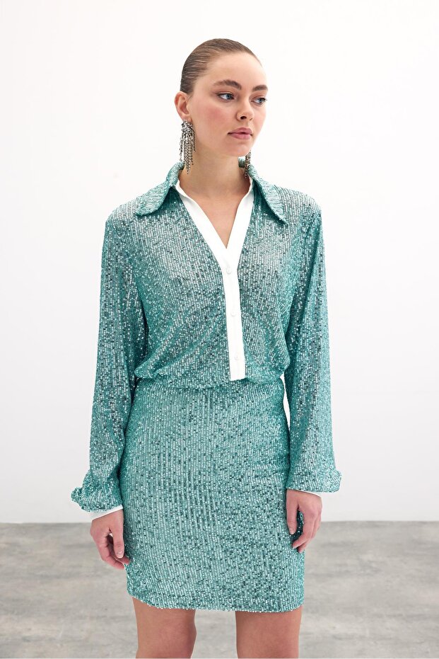 Salaş Payet Gömlek - Mint - 2