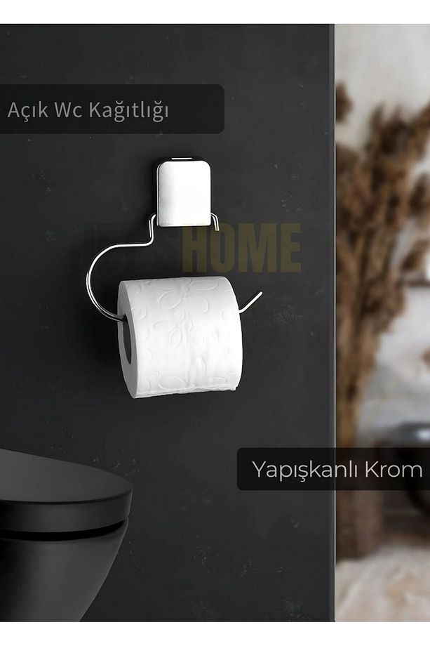 Paslanmaz Kapaksız Tuvalet Kağıdı Askılığı Wc Kağıtlık Tutucu Krom - 1
