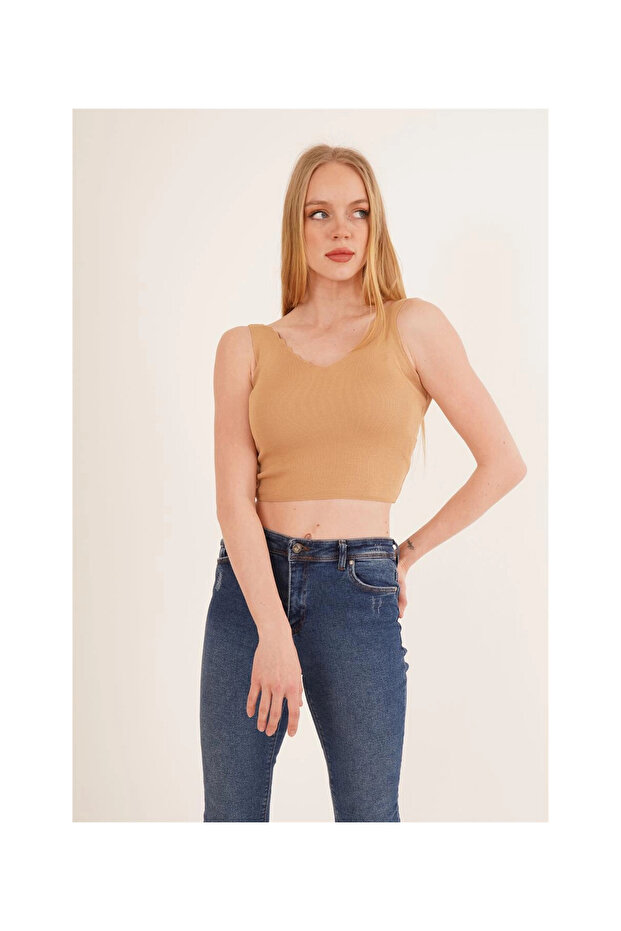 23256336 Knitwear Ladder Collar Athlete CAMEL