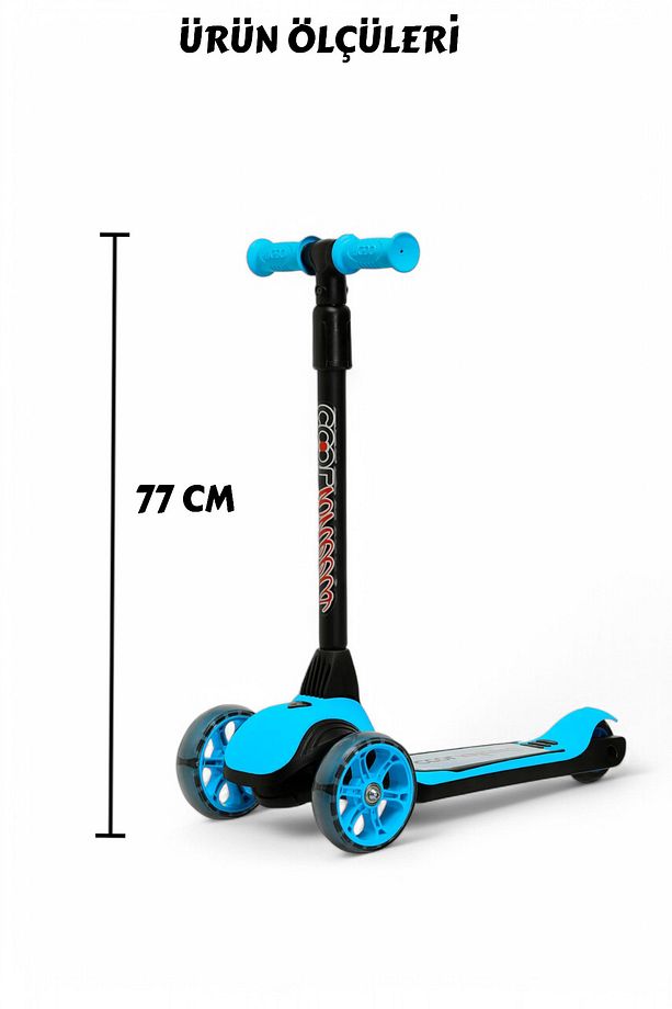 3  Yaş Led Işıklı Cortix 3 Tekerlek Yükseklik Ayarlı Katlanabilir Çocuk Scooter 77 cm - 2