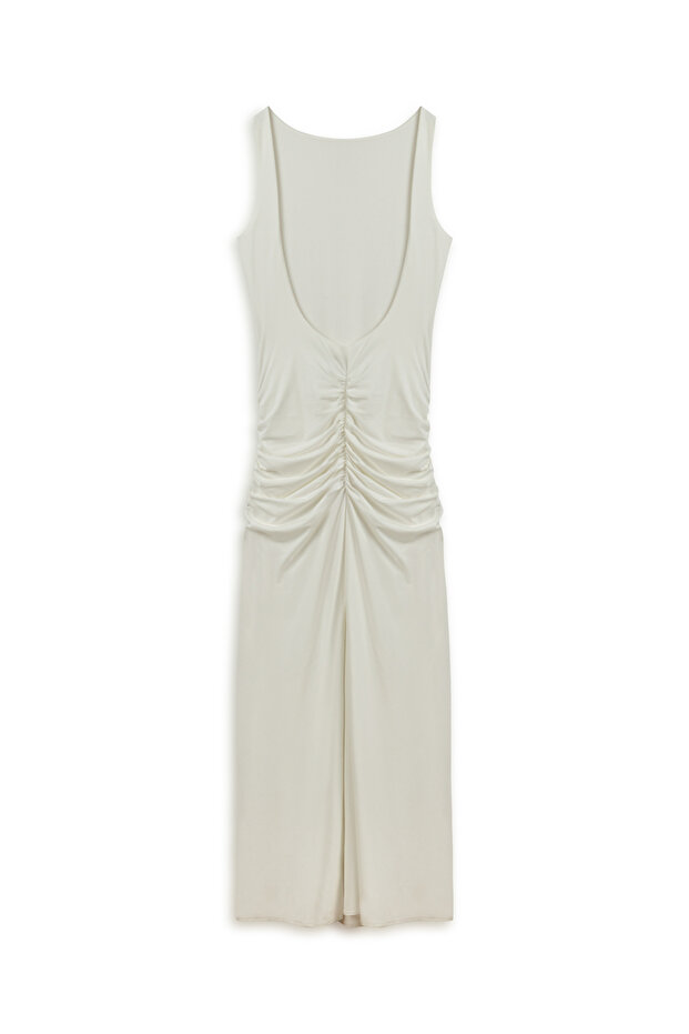 Sırt Dekolteli Maxi Elbise - 7