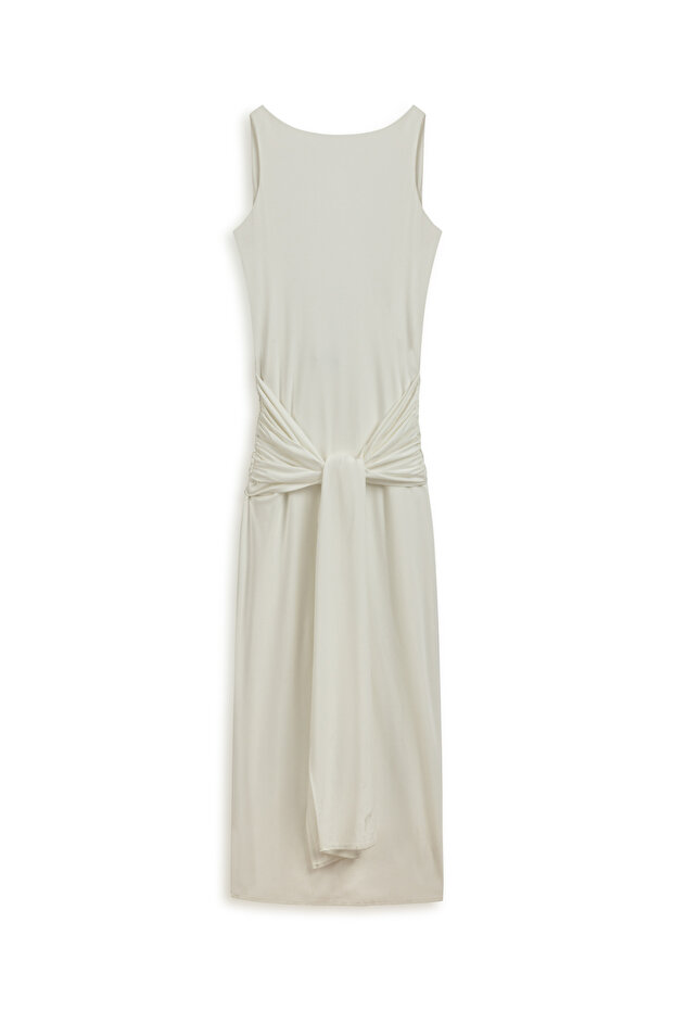 Sırt Dekolteli Maxi Elbise - 6