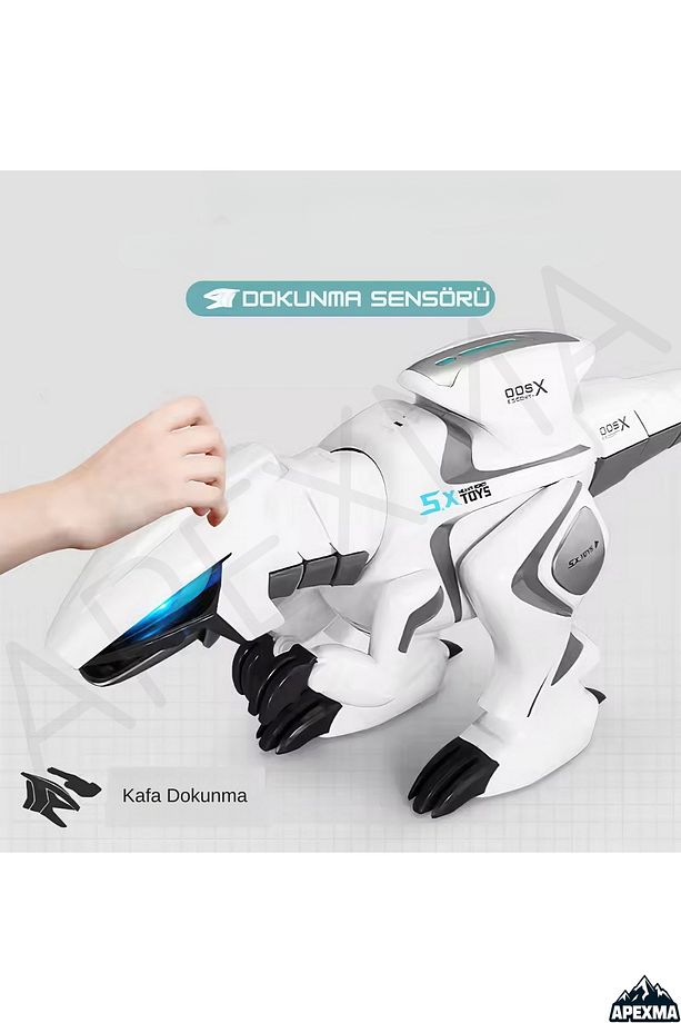 Oyuncak Uzaktan Kumandalı 13 Fonksiyonlu Dokunma Sensörlü Etkileşimli Işıklı Müzikli Robot Dinozor - 6