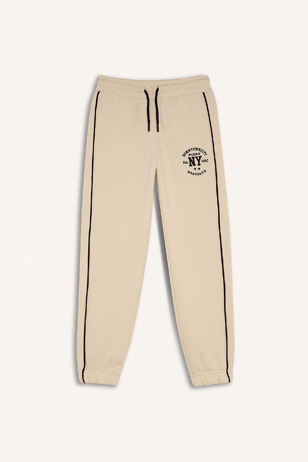 Kız Çocuk Beli Lastikli Baskılı Pamuklu Jogger Eşofman Altı D8092A824WN - 7