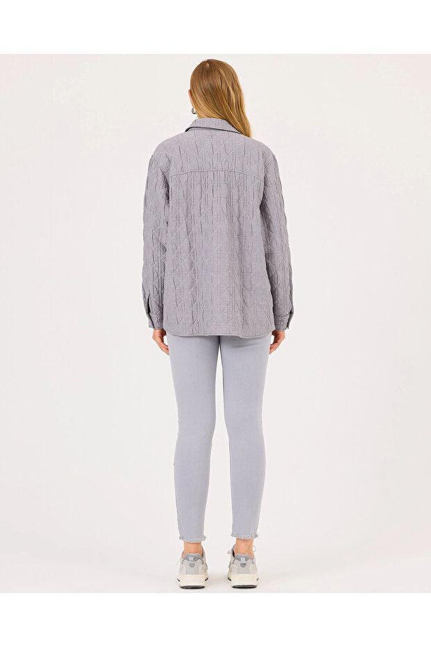 Seçil Günlük Gömlek-242510004 Gri - 4