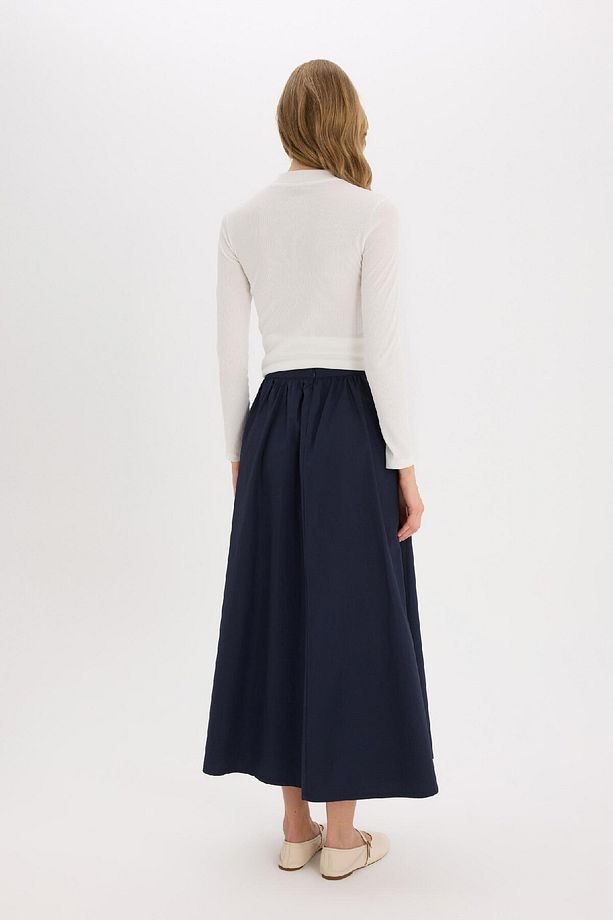 A Kesim Basic Düz Poplin Maxi Tesettür Etek E4369ax25sp - 8