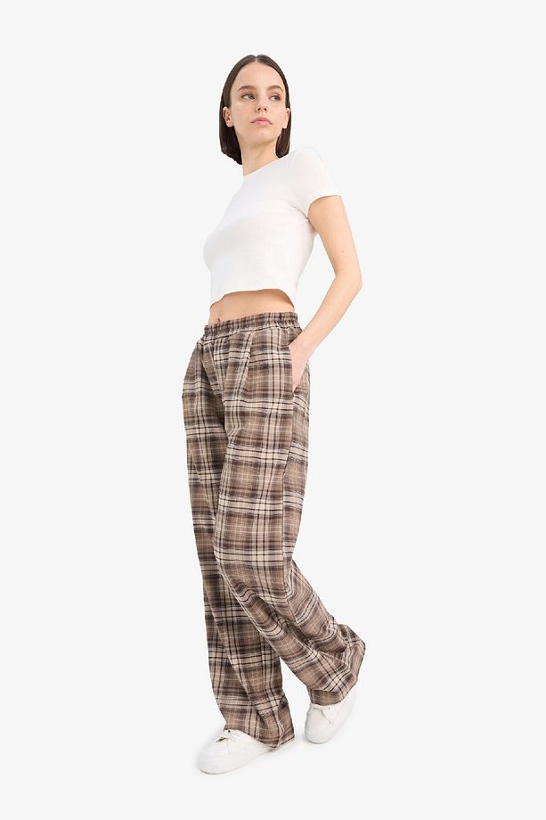 Coool Straight Fit Kareli Kumaş Pantolon Kareli Normal Bel E7752ax25sp - 7