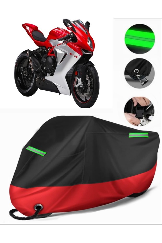 Mv Agusta F3 675 Compatible Motorcycle Tarpaulin Premium (Lock Compatible) - Black - Mpro9002