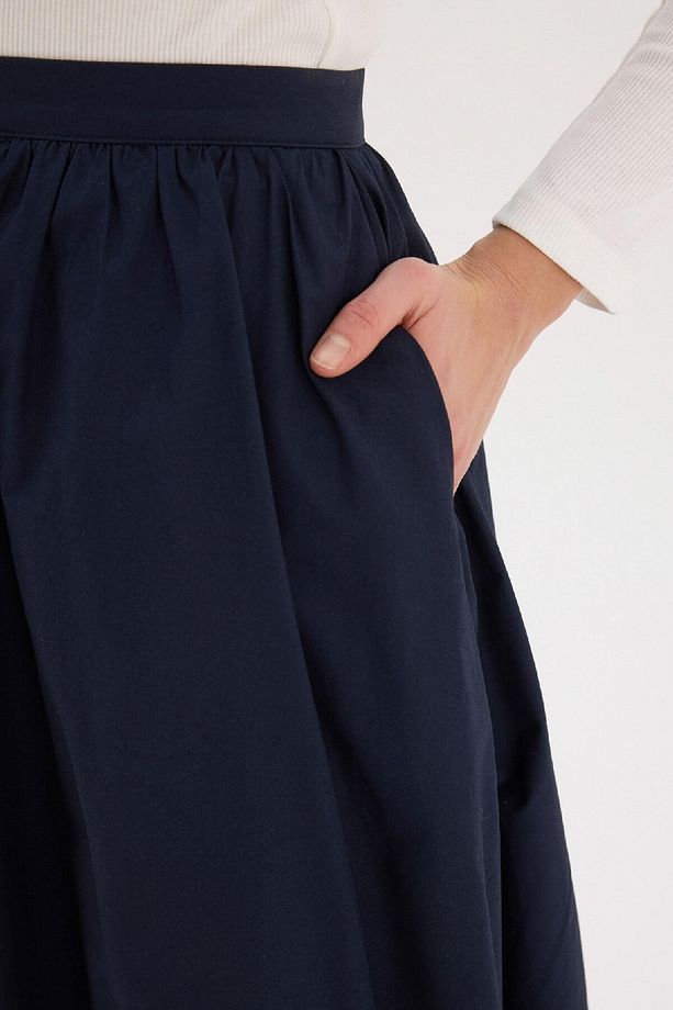 A Kesim Basic Düz Poplin Maxi Tesettür Etek E4369ax25sp - 7