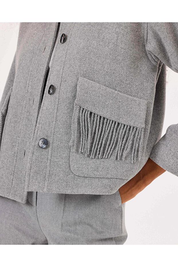 Tassel Detailed Buttoned Jacket - 6