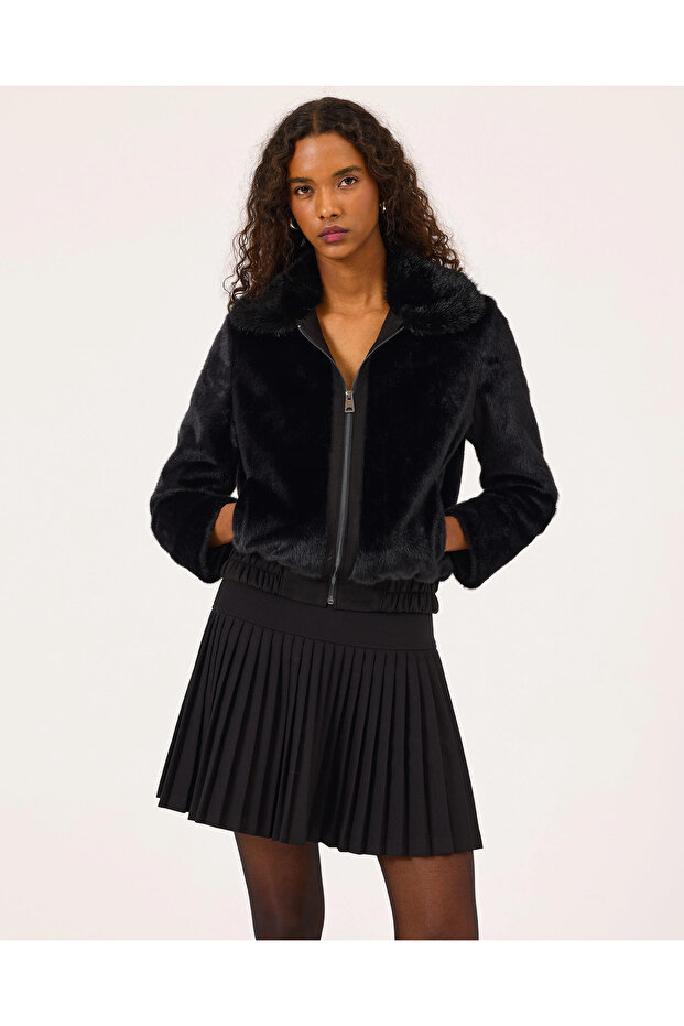 Kemer Detaylı Pliseli Mini Etek - 3