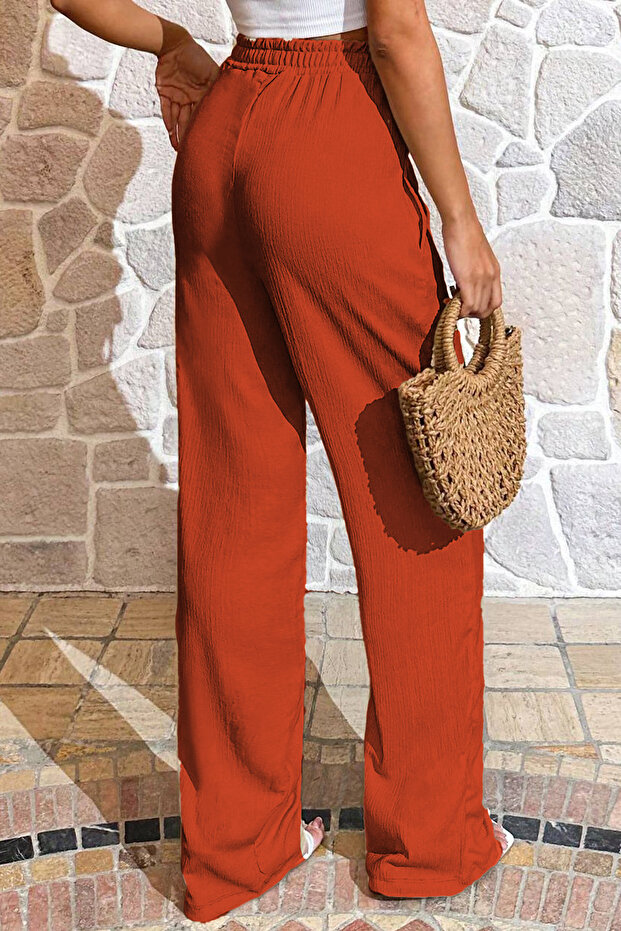 Kadın Basic Premium Model Bürümcük Palazzo Alt - 4