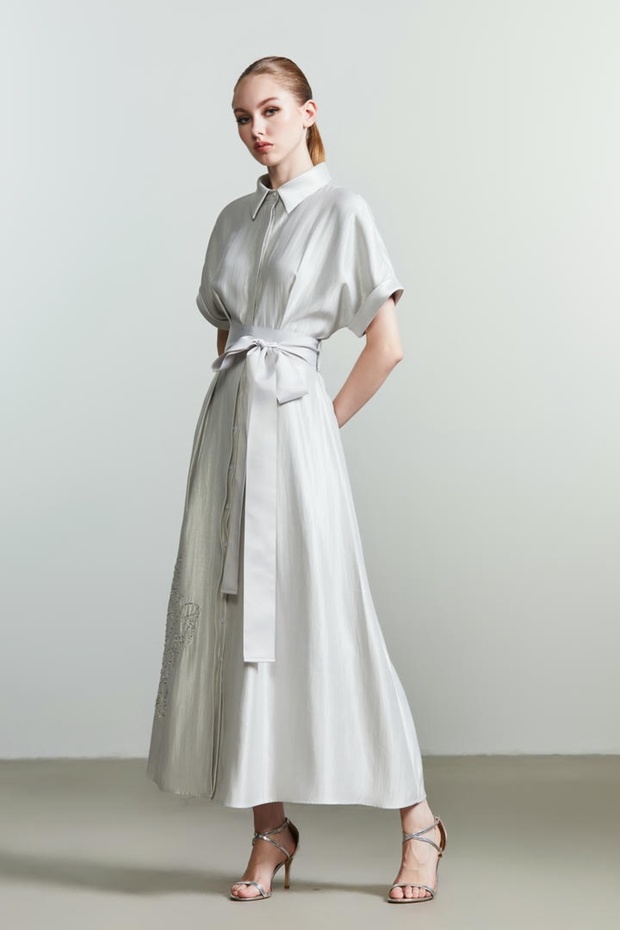 فستان بياقة على شكل حرف A - 2