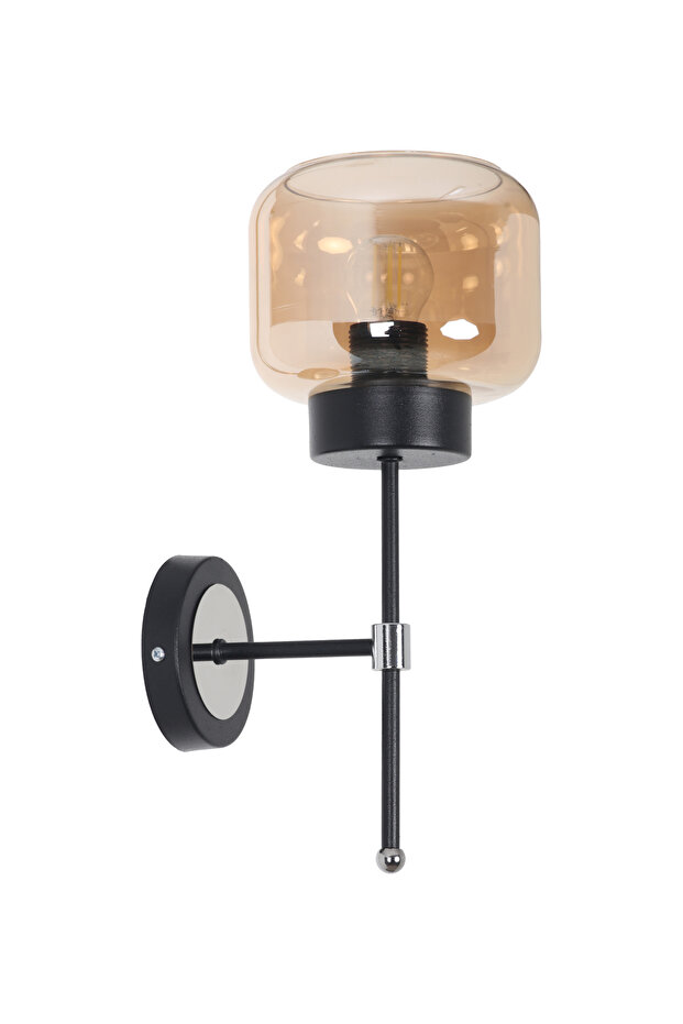 Kama Siyah Krom Bal Camlı Aplik - 4