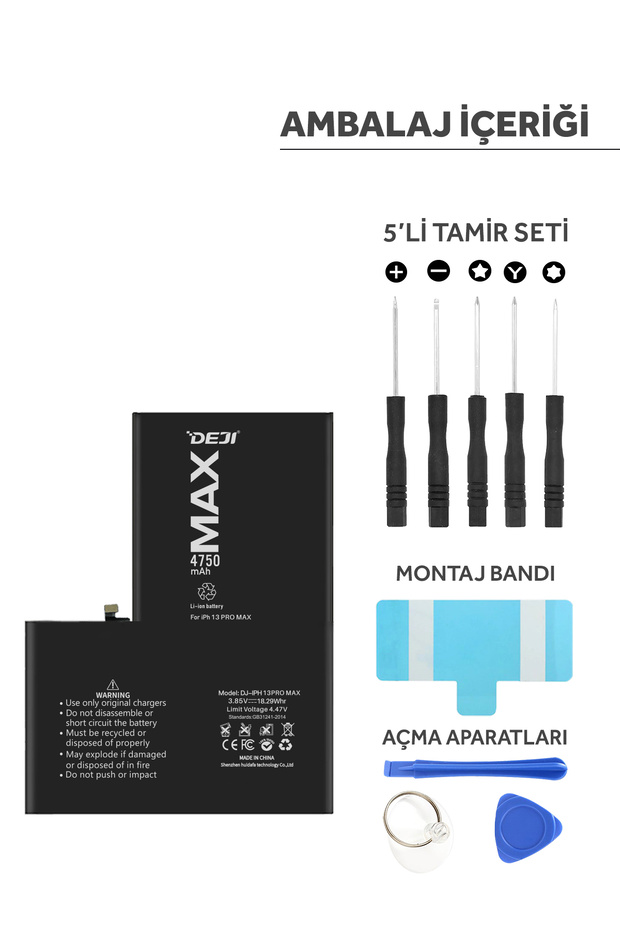 iPhone 13 Pro Max Batarya 4750 mAh Mucize Batarya Deji - 5