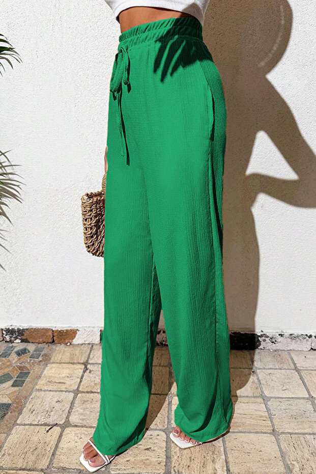 Kadın Basic Premium Model Bürümcük Palazzo Alt - 3