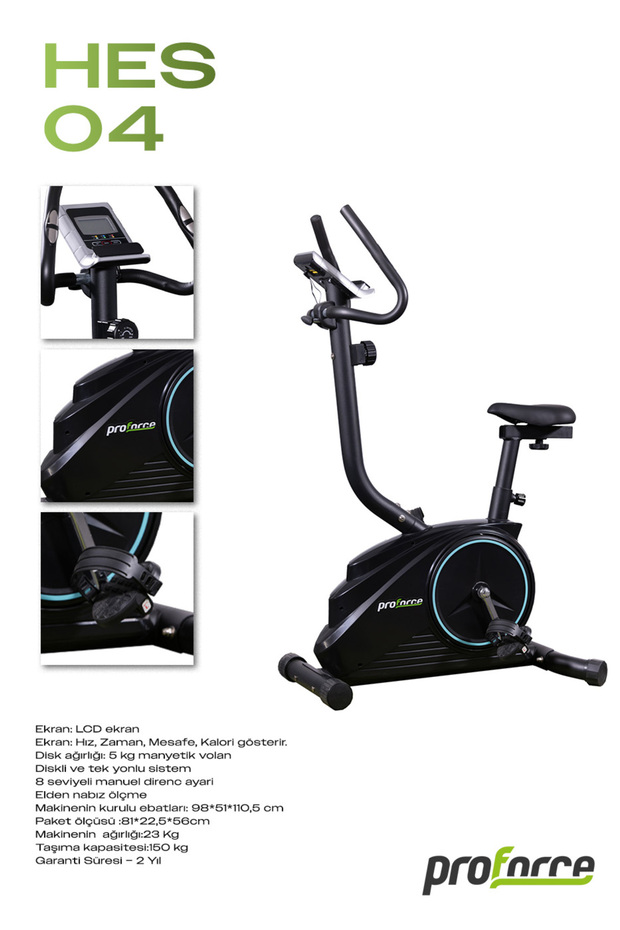 Hes 04 Kondisyon Bisikleti, Dikey Ev Bisikleti, Spor Koşu Egzersiz Bisikleti - 2