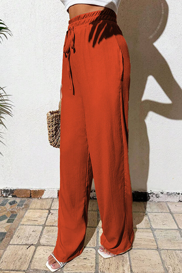 Kadın Basic Premium Model Bürümcük Palazzo Alt - 3