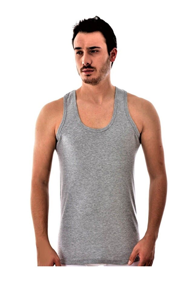 Passion Men's Ribbed Undershirt 6 Pieces Gray