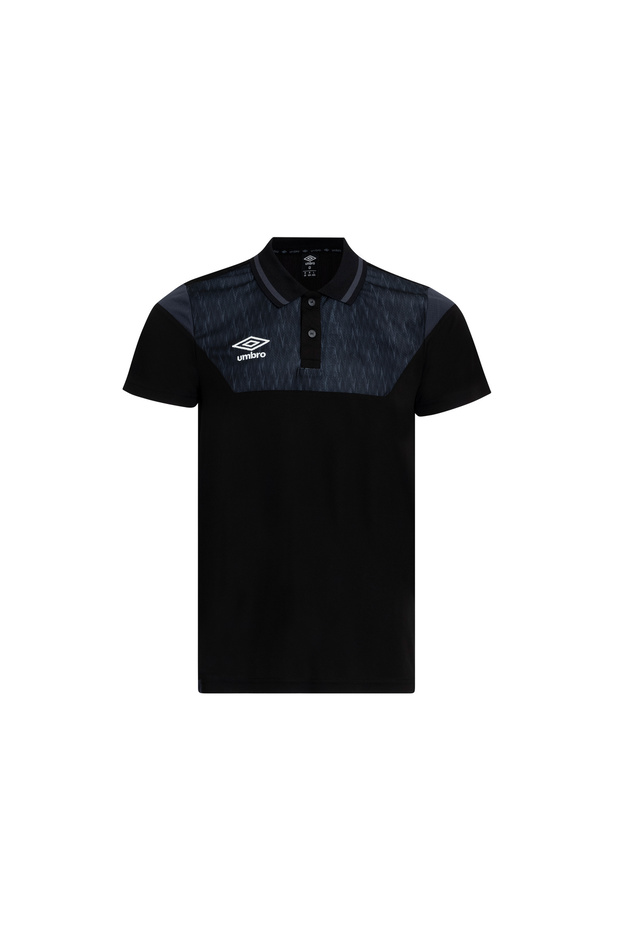 Black Men's Polo Neck T-Shirt Sport Cut Tf-0268 Umbro Diamond Camp Polo T-Shirt Black