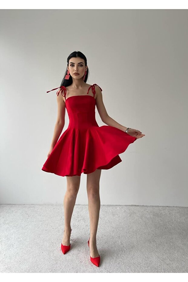 Clara Askılı Mini Elbise - 1