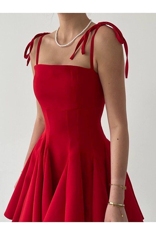 Clara Askılı Mini Elbise - 4