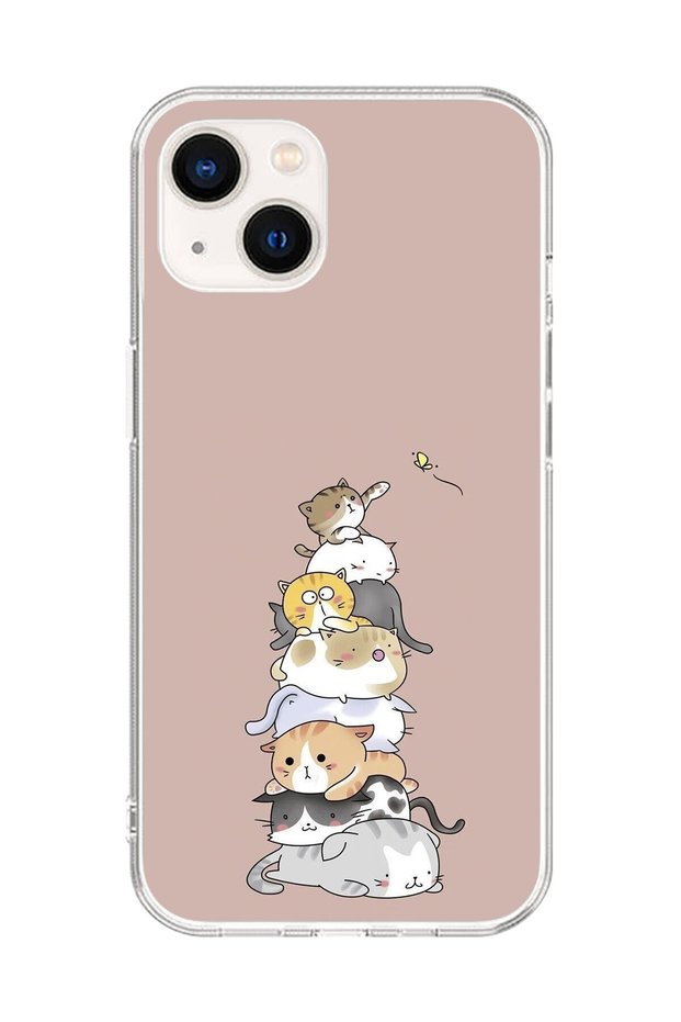 حافظة شفافة متوافقة مع هاتف iPhone 13 بتصميم Cats 1