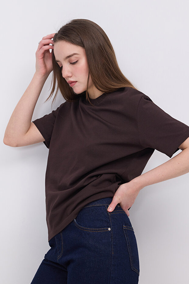 Bisiklet Yaka Basic T-shirt P10404 - 2