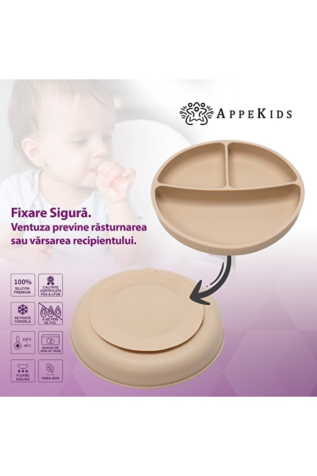 Silicone diversification set, AppeKids Basic Bubble Beige - 4