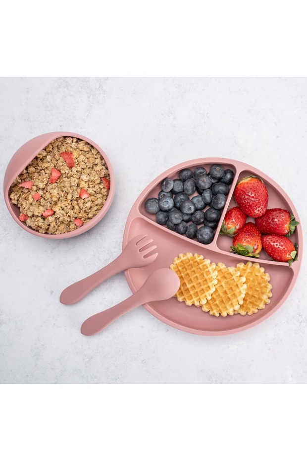 AppeKids Basic Old Rose Diversification Set, 100% Silicone, 6 months+ - 1