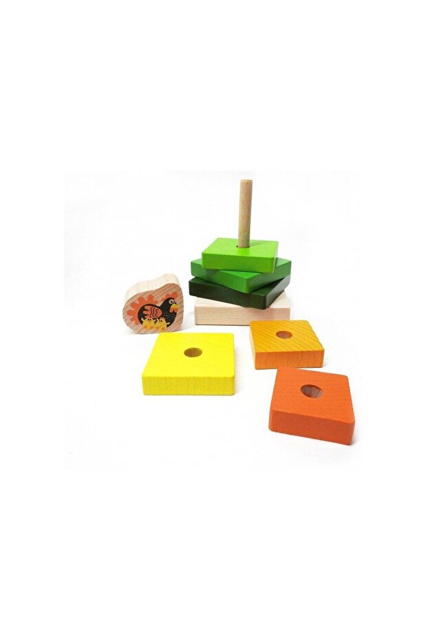 Dřevěná hračka, "pyramida 2" - 6