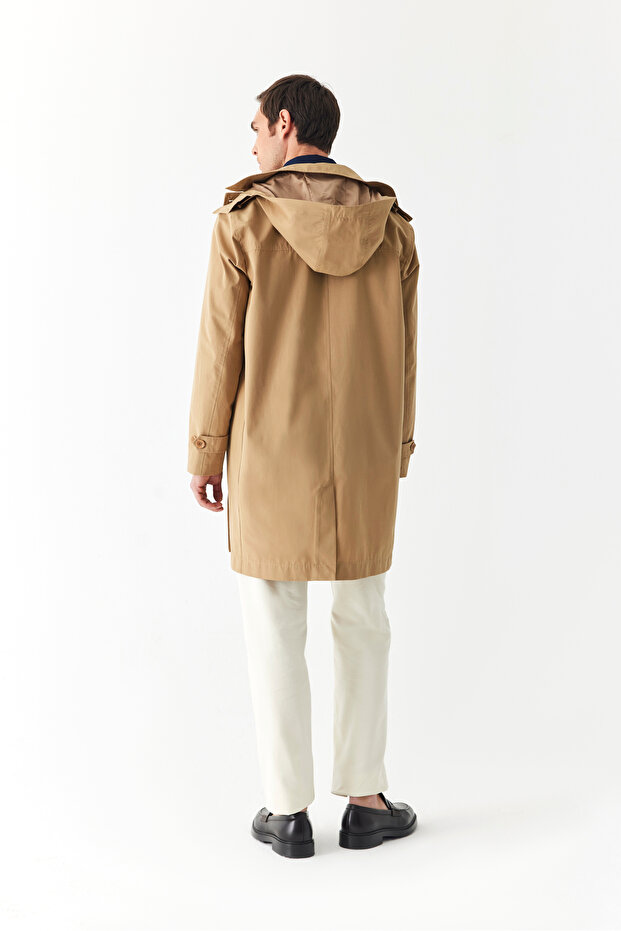 KAPÜŞONLU UZUN TRENÇKOT - 4
