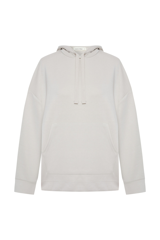 KAPÜŞONLU KARGO CEPLİ MODAL SWEATSHIRT - 4