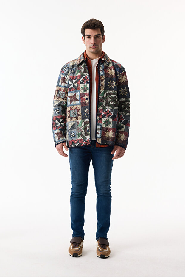 Quilted Patterned Casual Jacket - 3