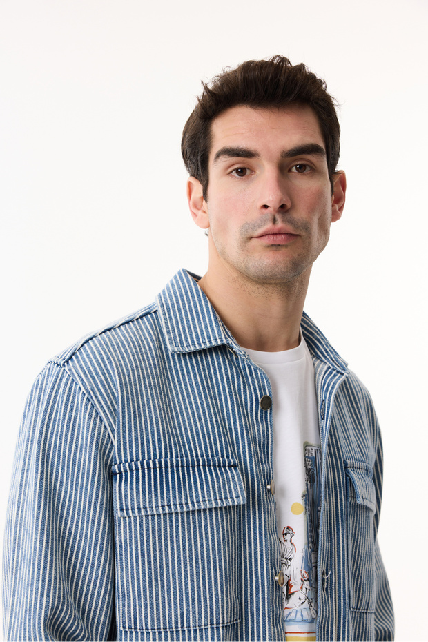 سترة كاجوال بجيب مخطط - 3