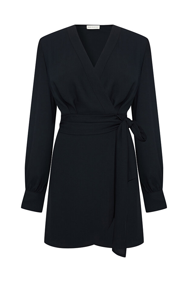 Tie Back Anvelope V-Neck Mini Dress